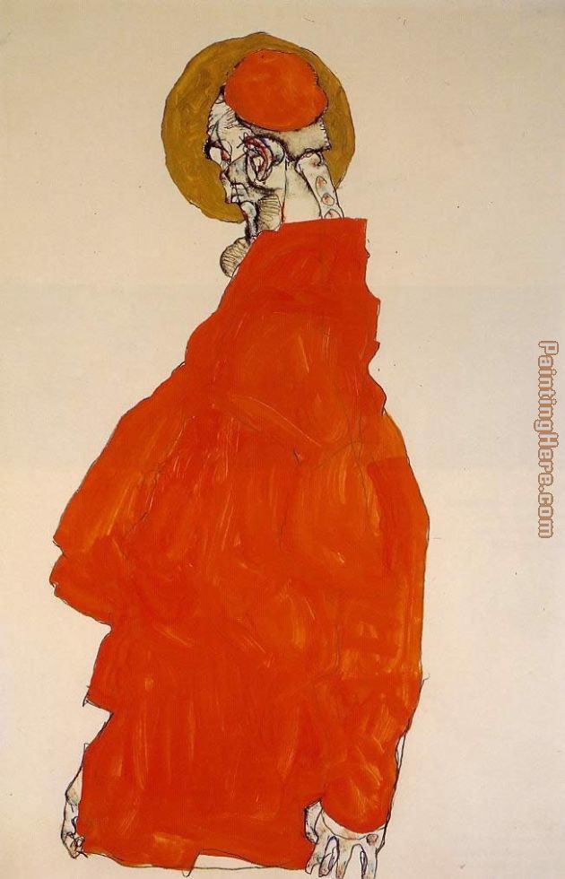 Egon Schiele Standing Figure with Halo